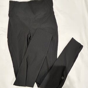 lululemon athletica Black Ribbed High-Waist Leggings